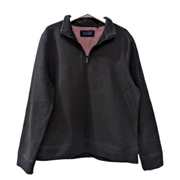 Toscano Men's Black Textured Knit 3/4 Zip Sweater Size XL - Picture 1 of 6